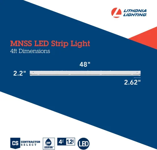 Miniatura 4 de Lithonia Lighting Tira de luz LED de 1 luz, accesorio de iluminación de techo LED lineal de 4 pies, 5500 lúmenes, 4000 K, regulable, MVOLT