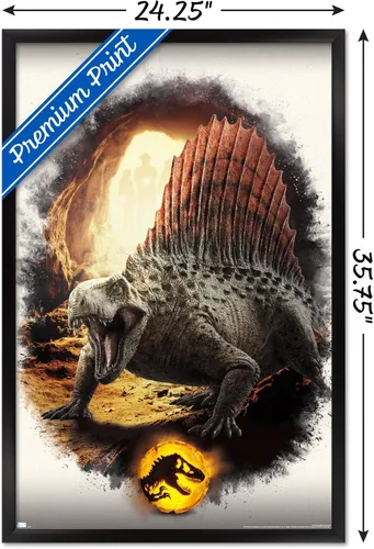 Miniatura 3 de Trends International Jurassic World: Dominion - Póster de pared focal Dimetrodon, 22.375 x 34 pulgadas, versión enmarcada en negro Versión con marco