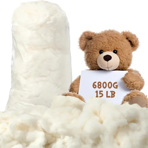 Miniatura 9 de Relleno de Algodón de 250g/0.55lb para Animales de Peluche, Almohada Suave, Relleno de Fibra de Algodón Natural, para Juguetes, Decoraciones