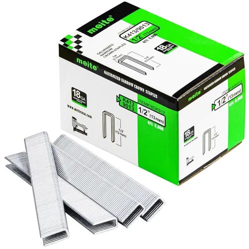 Miniatura 9 de meite Grapas de corona estrecha de calibre 18 de 1/4 de pulgada, grapas de tapicería galvanizadas resistentes de 1 pulgada de longitud