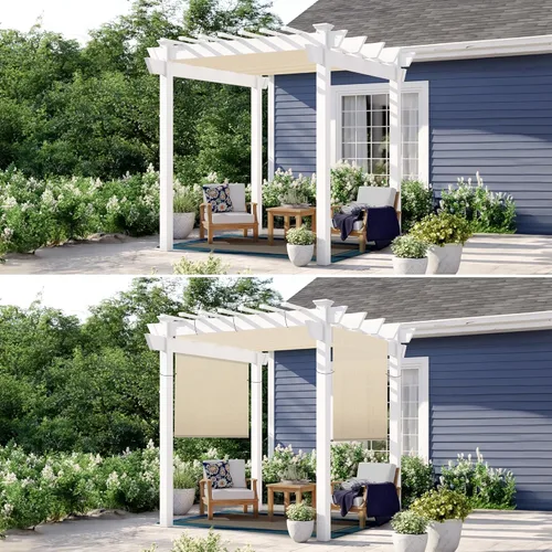 Miniatura 7 de Patio 12 x 11 pies Toldo de Pérgola de Reemplazo con Ojales y Varillas Ponderadas para Protección Solar al Aire Libre, Bloque UV para Gazebo, Patio