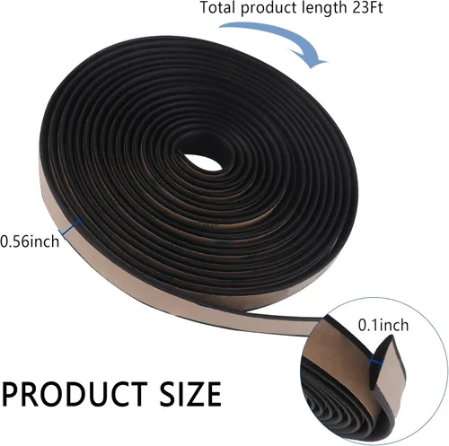 Miniatura 2 de Tira de sellado de parabrisas de automóvil, tira de sellado de goma flexible, tira de sellado de techo solar, burletes multifuncionales para 23 pies