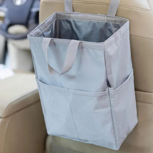 Miniatura 11 de Ginsco Nueva Bolsa de basura de viaje a prueba de fugas, 3.5 galones, gran capacidad, para colgar en el automóvil, con tapa de gancho y bucle