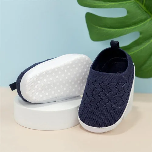 Miniatura 5 de Meckior - Zapatos para recién nacidos, tipo mocasines de lona con suela suave para recién nacidos, bebés, niños y niñas que estén dando sus primeros