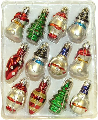 Miniatura 7 de Kurt Adler - Juego de 12 mini adornos de plástico de 2 pulgadas
