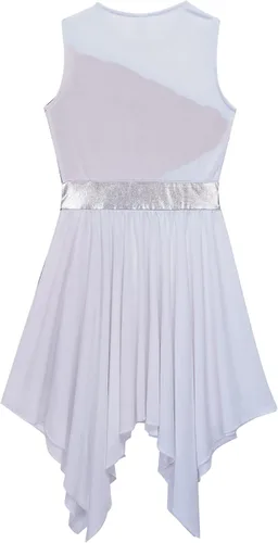 Miniatura 146 de CHICTRY Vestido de baile lírico sin mangas asimétrico para niñas, disfraz de adoración litúrgica contemporánea