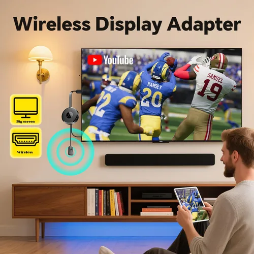 Miniatura 2 de Koogold Adaptador de pantalla inalámbrico, dongle de espejo de pantalla 1080P, AirPlay/Miracast para teléfono/PC/tableta a HDTV/proyector/monitor