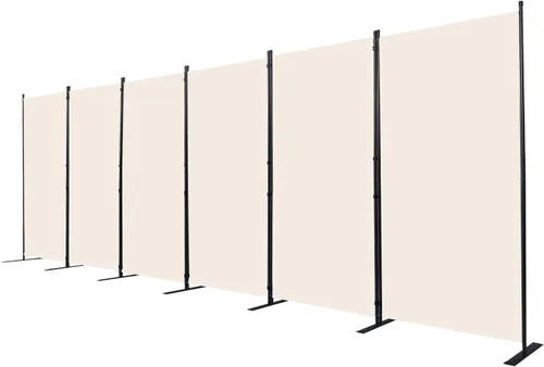 Miniatura 22 de CHOSENM Divisor de pared, 4 paneles divisores de habitación y pantallas de privacidad plegables con pies de soporte más anchos, pantalla de Gris