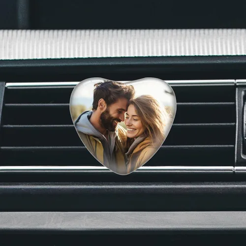 Clip de ventilación de aromaterapia personalizado con tu texto fotográfico, ambientador de aire de cristal personalizado, purificador de aire