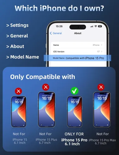 Miniatura 2 de ruwa Protector de pantalla de privacidad para iPhone 15 Pro [6.1 pulgadas] [3 unidades] Película de vidrio templado con marco de fácil instalación