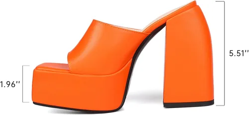 Miniatura 2 de Dsevht Sandalias de plataforma gruesa para mujer, sin cordones, puntera cuadrada, con tacón alto
