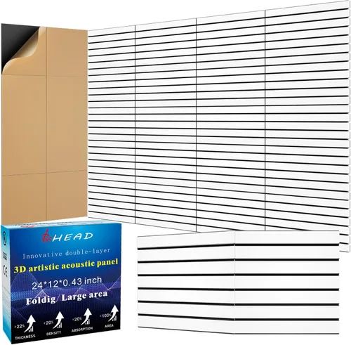 Miniatura 9 de BSHEAD 10 piezas de paneles acústicos de microfibra de 165dtex, paneles de pared insonorizantes autoadhesivos, paneles de espuma de 12 x 12 x 0.4
