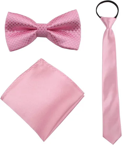 Miniatura 12 de Corbata cuadrada de bolsillo para niños - Juego de 3 piezas para niños con corbata de boda Praty