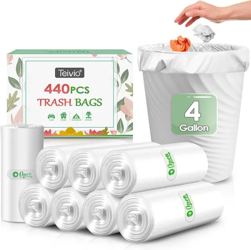 Miniatura 16 de Teivio - Bolsas de basura pequeñas de 0.5 galones de 11 x 12 pulgadas, pequeñas bolsas de plástico para cubos de basura de escritorio/perros