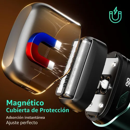 Miniatura 4 de Afeitadoras eléctricas de papel de aluminio para hombres, mini maquinilla de afeitar eléctrica, afeitadora facial compacta, IPX7, impermeable