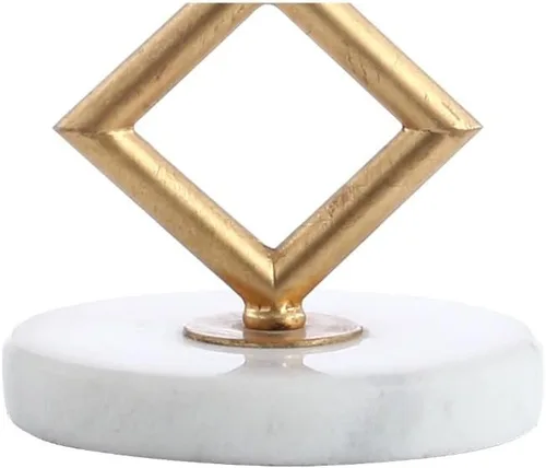 Miniatura 6 de JONATHAN Y Lámpara de mesa geométrica moderna dorada de 29.5 pulgadas con base de mármol, lámpara de silueta de diamante de metal con diamante