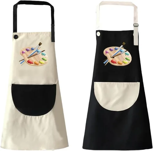 Delantal para niños, paquete de 2 delantales de pintura para niños y niñas, delantales para niños, pintura, cocina, horneado, arte y manualidades