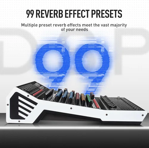 Miniatura 4 de Consola de mezclador de sonido profesional de 8 canales, 99 bits DSP, procesador digital de 99 bits, USB, Bluetooth, MP3 para entrada de grabación