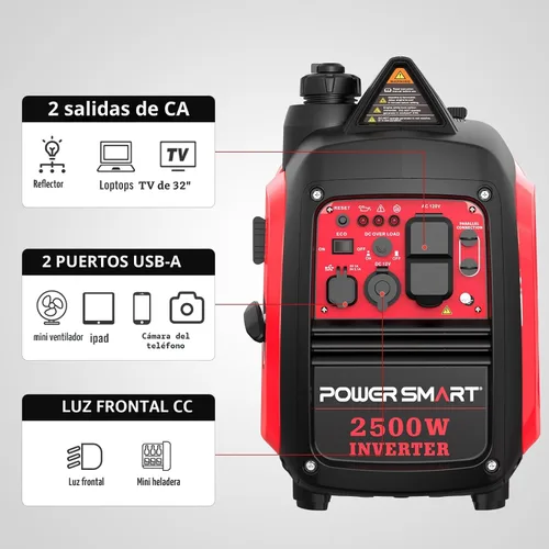 Miniatura 6 de PowerSmart Generador inversor portátil de 2500 vatios con tecnología silenciosa