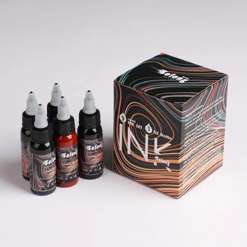 Miniatura 7 de Juego de 9 piezas de tinta de tatuaje, 1 oz (1.0 fl oz) Tattoo Supply USA Pigment Kit Solong Tattoo Ink Set TI302S-30-9