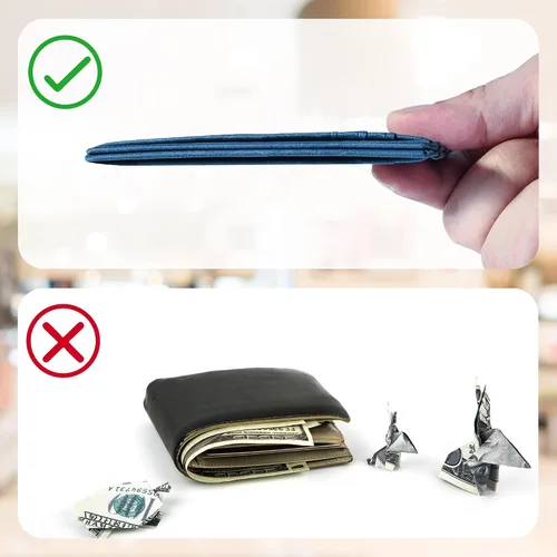 Miniatura 6 de Cartera Chelmon Slim RFID - Cartera de bolsillo frontal minimalista para tarjetas de crédito delgadas