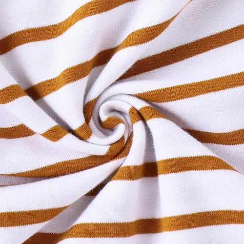 Miniatura 8 de Conjunto de ropa de bebé para recién nacido, para otoño e invierno, a rayas, mameluco de dibujos animados, conjunto de pantalones con tirantes