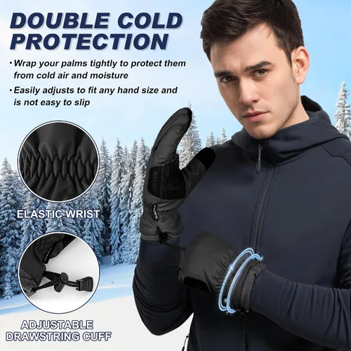 Miniatura 3 de Sukeen Guantes de invierno resistentes al viento para clima frío, suaves y cálidos para pantalla táctil, antideslizantes, guantes de invierno