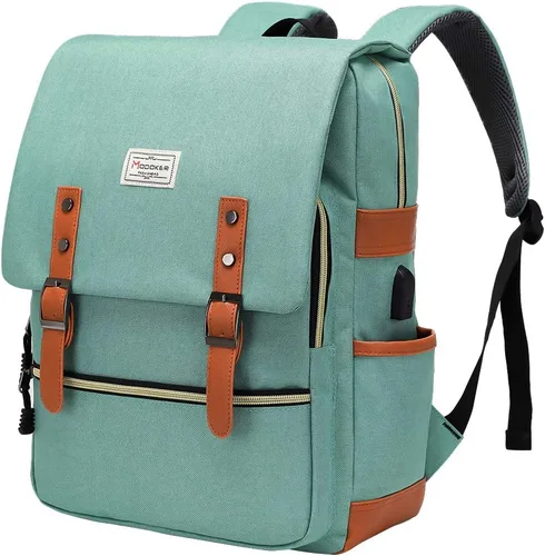 Miniatura 15 de Modoker - Mochila vintage para laptop, para mujeres y hombres, mochila para la escuela y la universidad