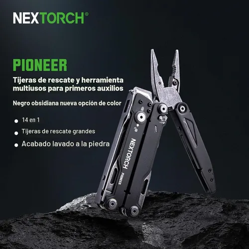 Miniatura 2 de NEXTORCH PIONEER - Multiherramientas 14 en 1 de tamaño completo, juego de multiherramientas versátil con tijeras, alicates de punta, clip