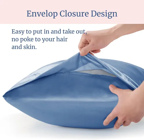 Miniatura 6 de BEDELITE Funda de almohada de satén para cabello y piel, súper suave y refrescante similar a las fundas de almohada de seda, paquete de 2 con cierre