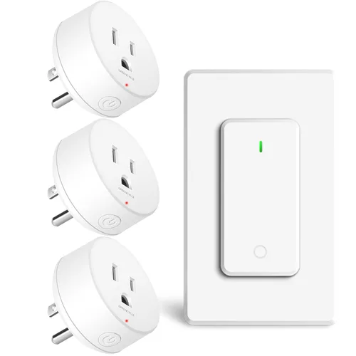 Miniatura 44 de Toma de control remoto, interruptor de luz y enchufe remoto greencycle con interruptor de luz inalámbrico, rango de 500 pies, no necesita cableado