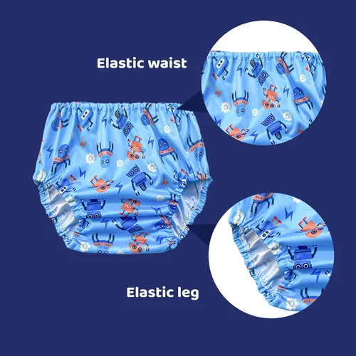 Miniatura 5 de BISENKID Paquete de 6 fundas impermeables de plástico para ropa interior para entrenamiento de orinal y buen elástico para ropa interior de plástico