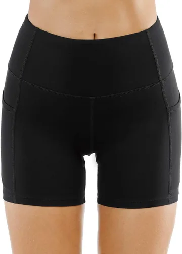 Miniatura 2 de THE GYM PEOPLE - Pantalones cortos de yoga para mujer, con cintura alta, control de abdomen y bolsillos profundos, para gimnasia, entrenamiento