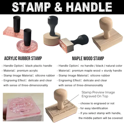 Miniatura 2 de Sello personalizado con texto de logotipo, sello de goma personalizado con asa, sellos de dirección para negocios o manualidades, cuadrado de 1