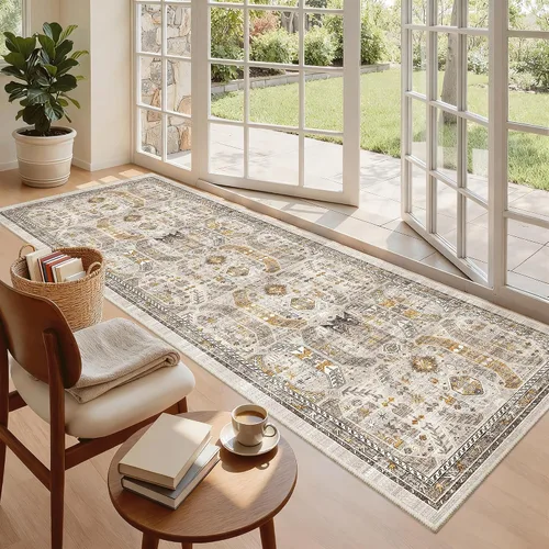 Miniatura 230 de Madane Tapete lavable de 2 x 10 pies para pasillo, cocina, recibidor, clásico, suave, antideslizante para interiores, casa de campo, baño, sala