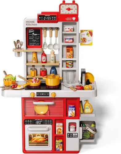 Miniatura 9 de Juego de cocina para niños, juego de cocina de 88 piezas para niños pequeños de 3 a 5 años, estufa de cocina, accesorios de juguetes con luz