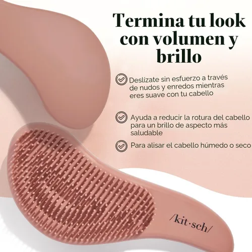 Miniatura 3 de Kitsch Cepillo desenredante – Cepillo suave para cabello rizado con cerdas flexibles para todo tipo de cabello – húmedo o seco Cepillos Terracota