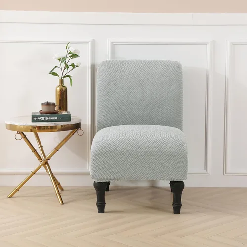 Miniatura 10 de LiveGo Funda para silla decorativa sin brazos, de elastano, extraíble, para silla sin brazos, protector de muebles para sala de estar, comedor, Beige