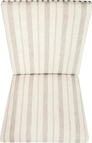 Miniatura 135 de Homepop Silla de comedor con detalles festoneados, sillas de comedor Parsons tapizadas, muebles decorativos para el hogar, tejido gris claro