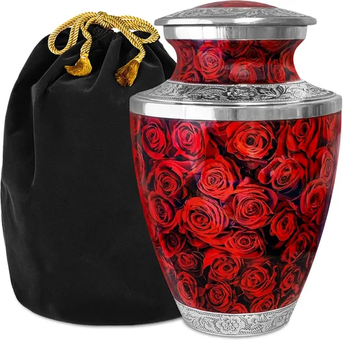 Miniatura 15 de Urna de flor de cerezo rosa para cenizas para mujeres, urnas de cremación grandes para mujeres adultas, urna funeraria conmemorativa para cenizas