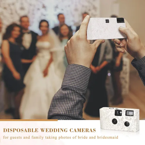 Miniatura 6 de Zhengmy Cámara desechable para boda, cámara de un solo uso de 1.378 in con flash una vez para reuniones, bodas, aniversarios, viajes, fiestas