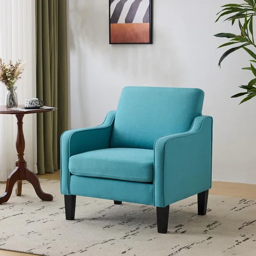 Miniatura 21 de VINGLI Juego de 2 Sillas de Acento Modernas, Sillas Beige para Sala de Estar, Sillón Cómodo para Dormitorio, Silla de Sofá Tapizada, Silla