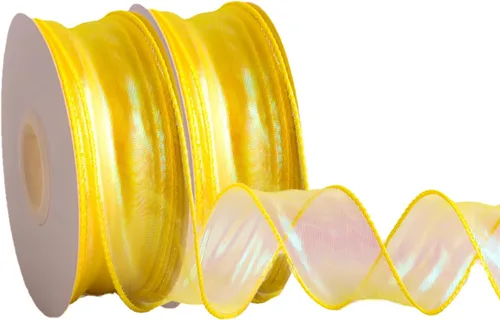 Miniatura 9 de CMFYHM 2 rollos de cinta de organza verde láser de 1-1/2 pulgadas de ancho, 10 yardas para envoltura de regalo, lazo, manualidades, ramo, corona