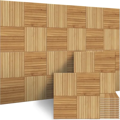 Miniatura 15 de BUBOS Paneles Acústicos Grandes, Paquete de 6 Paneles de Pared Insonorizados con Estampado de Patrón de Madera, Tamaño Total 70.8 x 47.2 Pulgadas