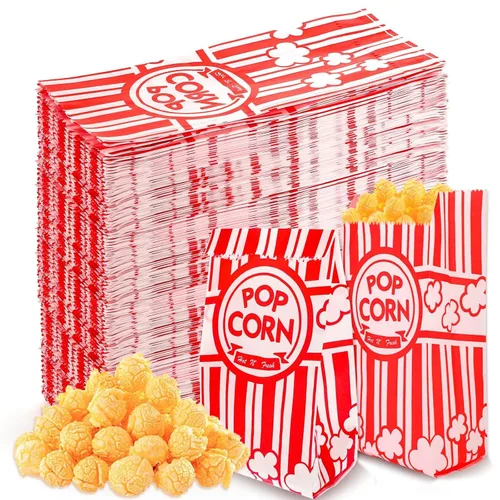 600 bolsas de palomitas de maíz, bolsas de papel de 1 oz, porciones individuales a granel para máquinas de palomitas de maíz, noches de cine,