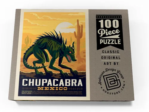 Miniatura 4 de MyPuzzle Mythical Creatures: Chupacabra, póster vintage, rompecabezas de 100 piezas para adultos