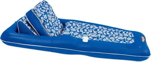 Aqua Campania Ultimate 2-in-1 Pool Float Lounge – Extra Large – Inflatable Pool Floats for Adults with Adjustable Backrest & Cupholder Caddy
