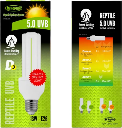 Miniatura 4 de MRREPTILE Luz de reptil UVB, 13 W 5.0 UVB para reptiles, luz de reptiles UVA UVB, lámpara UVB para reptiles tropicales, serpiente camaleón, lagarto