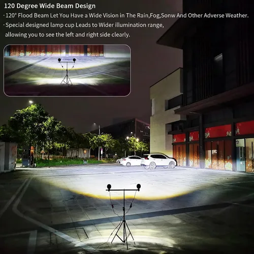 Miniatura 9 de Luz Antiniebla Redonda de 5 Pulgadas 30W Pods LED Blancos Haz de Inundación Para Automóvil 4x4 Todoterreno Camión 12V 24V LED Ojos de Ángel Ámbar
