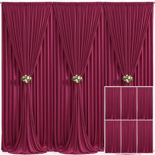Miniatura 126 de Cortina de fondo beige de 10x10 para bodas y fiestas, cortina de fondo beige sin arrugas para fotos, cortinas de fondo para decoración de baby Gris